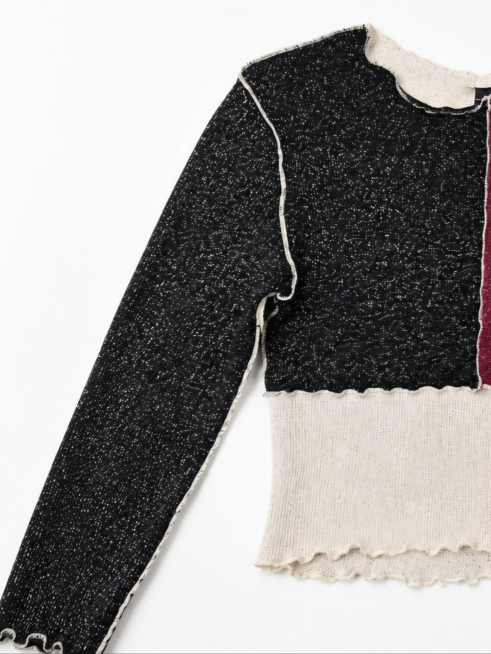 LUNA CHIX Colorblock Ribbed Cropped Top. - Picture 5 of 6